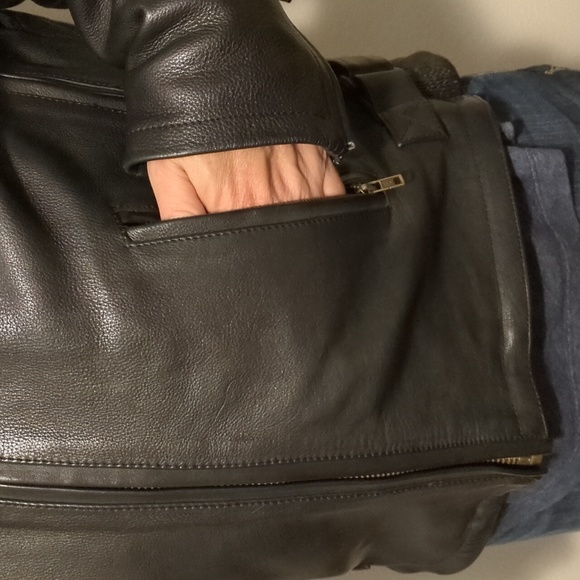 Motorcycle full Leather mens leather Coat jacket w/ gun pocket USA 🇺🇸 - Picture 7 of 14